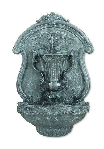 Elegant Garden Urn Wall Fountain Ornate Sculptural Lightweight Decor